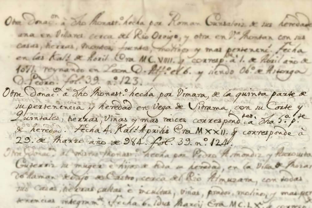 Primera referencia Sitrama de Tera Donación 29 marzo 984