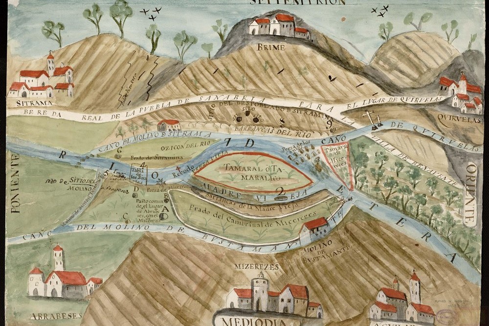 Mapa río Tera 1780 entre Sitrama y Quiruelas