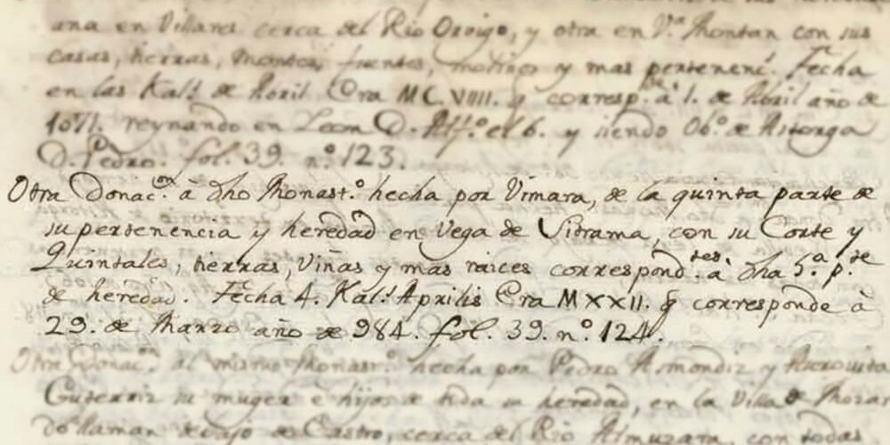 Primera mención Sitrama de Tera - Donación Vimara 984