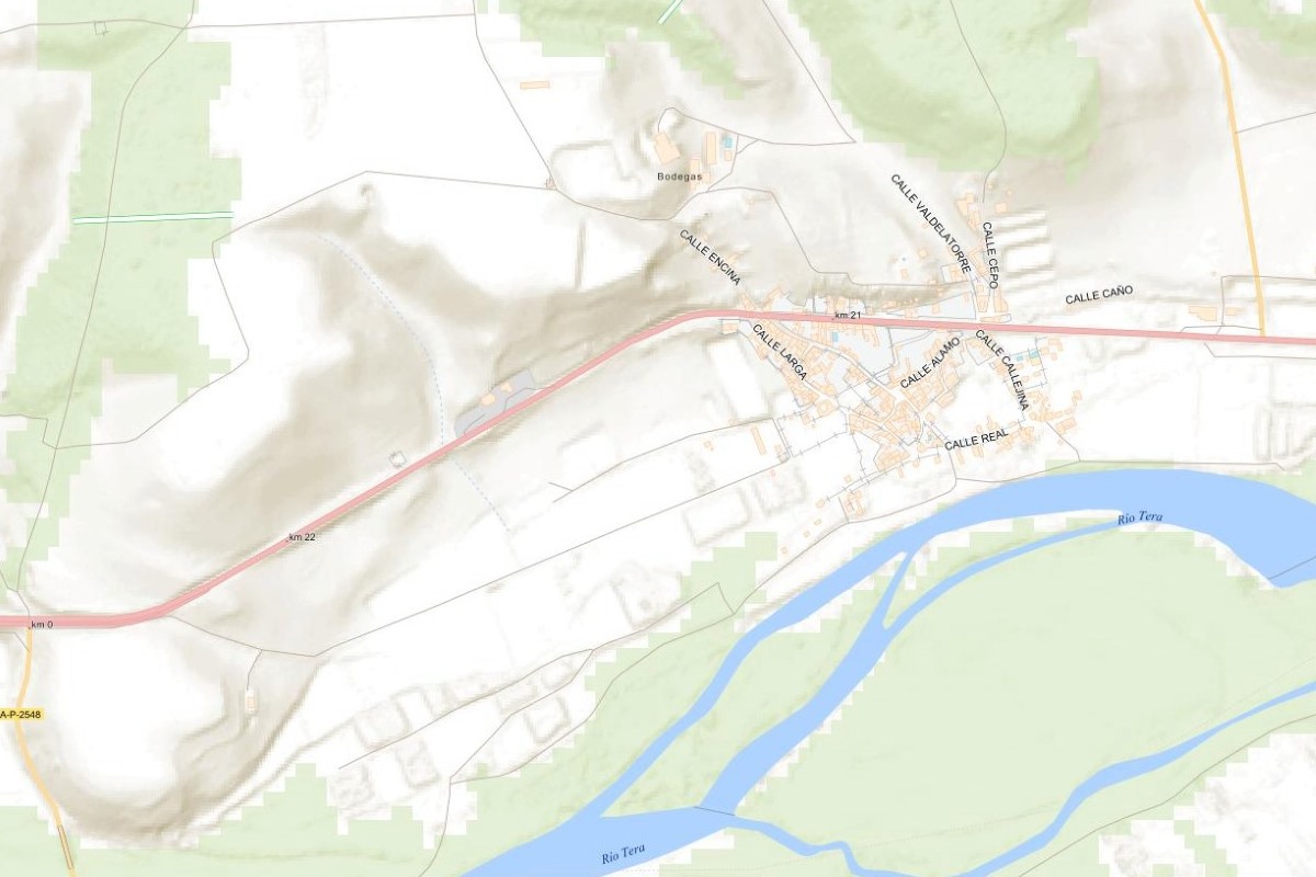 Mapa Sitrama de Tera relieve