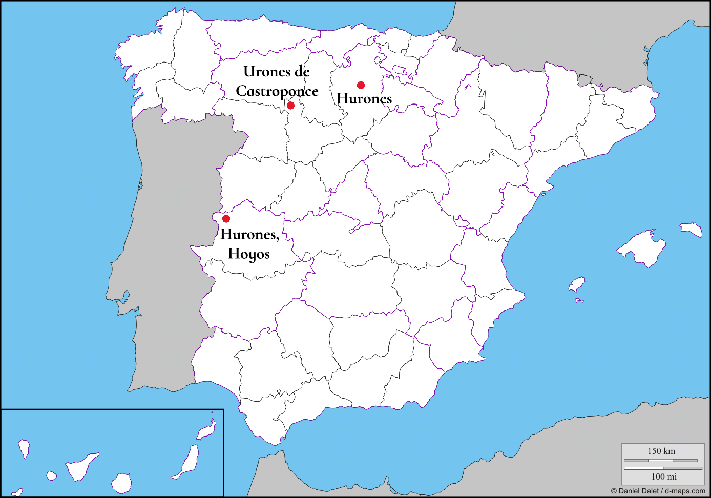 Mapa Furones Hurones Hoyos Urones Castroponce