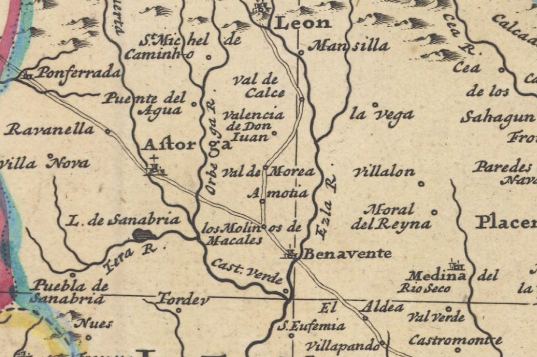Map Spain 1711 Benavente