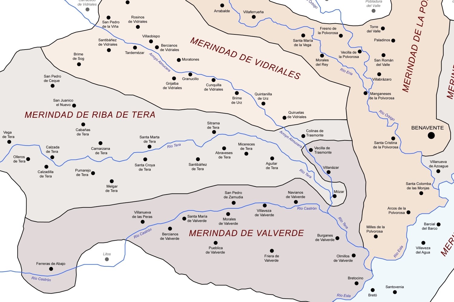 Merindades Benavente Tera Vidriales Valverde Sitrama mapa 2 Merindades Benavente Tera Vidriales Valverde Sitrama mapa