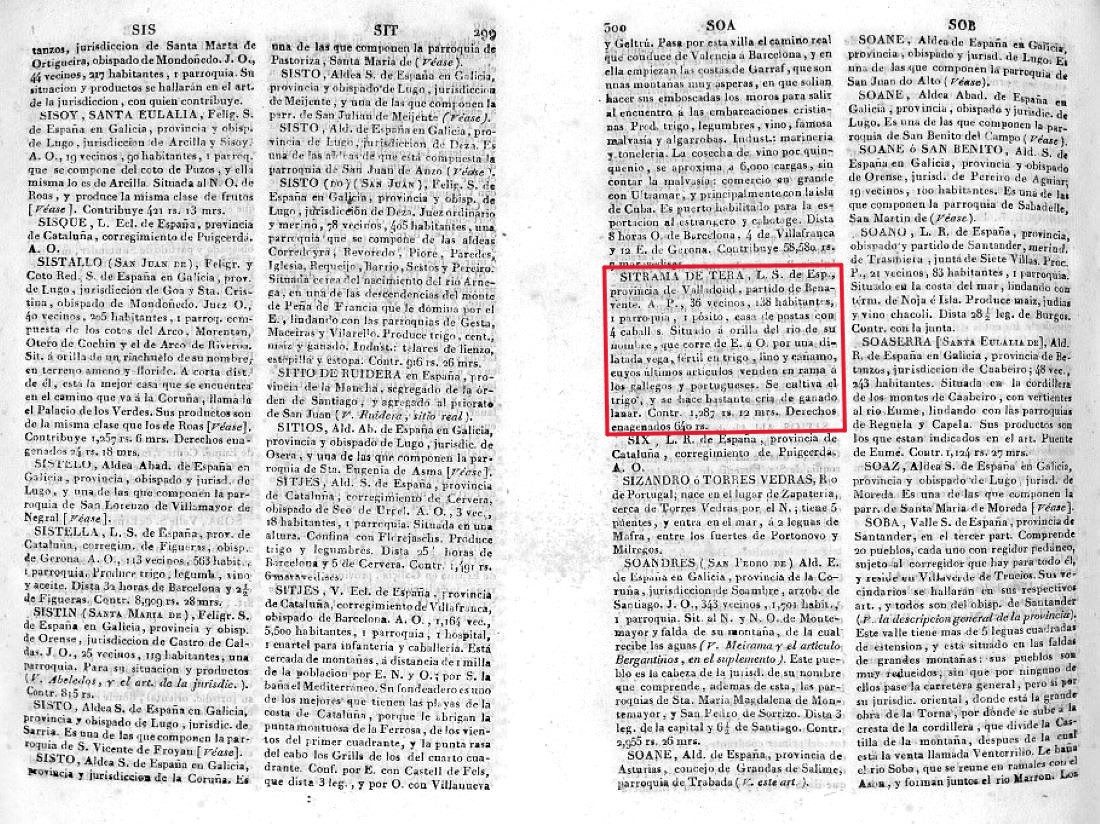 Diccionario Miñano Bedoya Sitrama de Tera 1827 - páginas 299-300 1 Diccionario Miñano Bedoya Sitrama de Tera 1827 - páginas 299-300