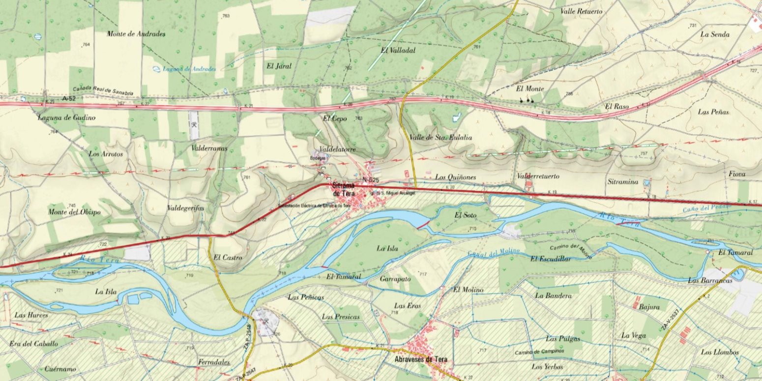 Sitrama de Tera mapa municipioIGN