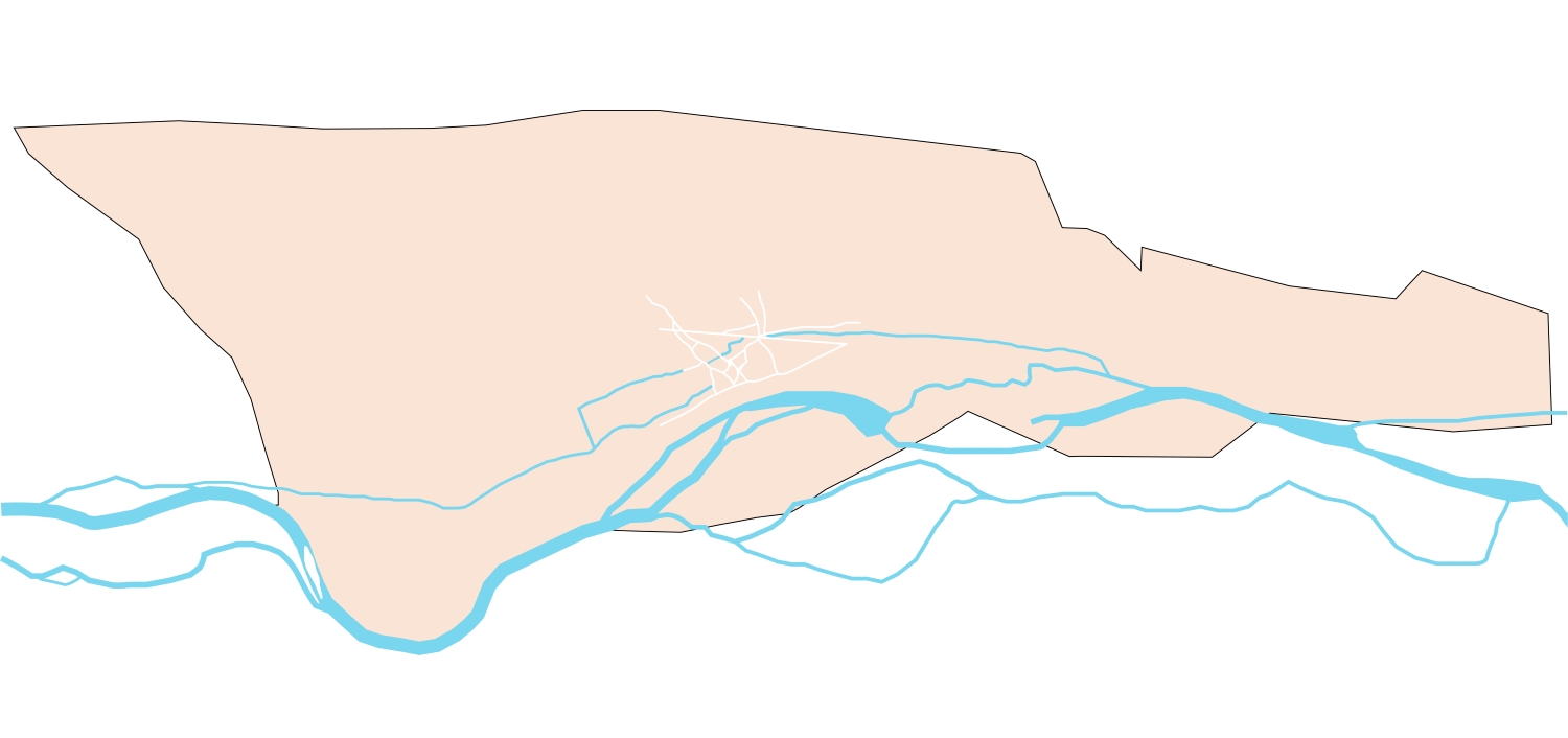 Sitrama contorno con pueblo y río Tera