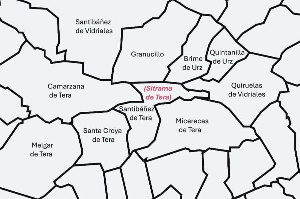 Provincia Zamora mapa municipal Sitrama Santibáñez Tera