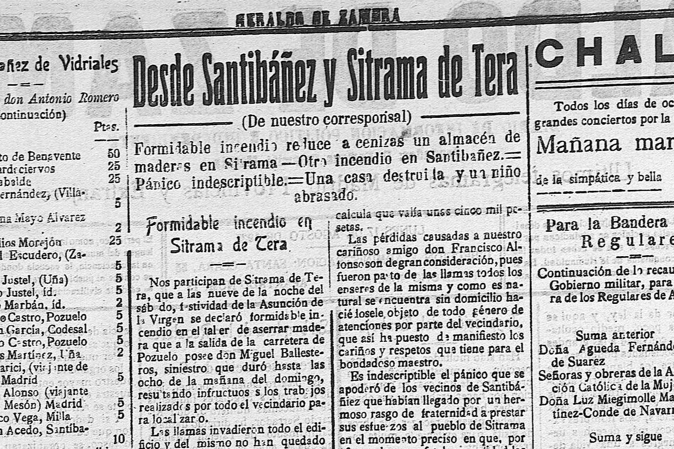 Incendio Sitrama y Santibáñez 1925