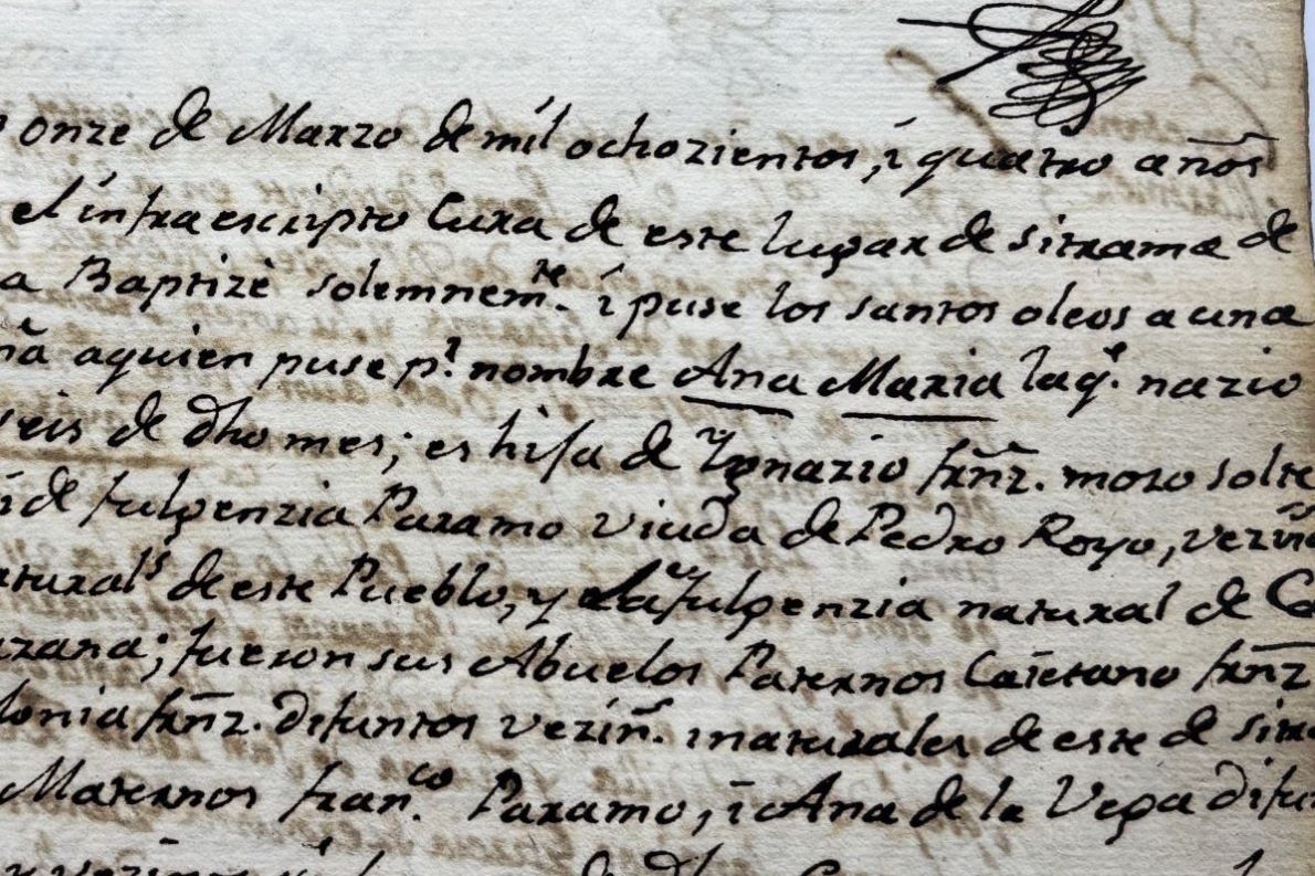 Bautizo Ana Fernández Páramo Sitrama de Tera