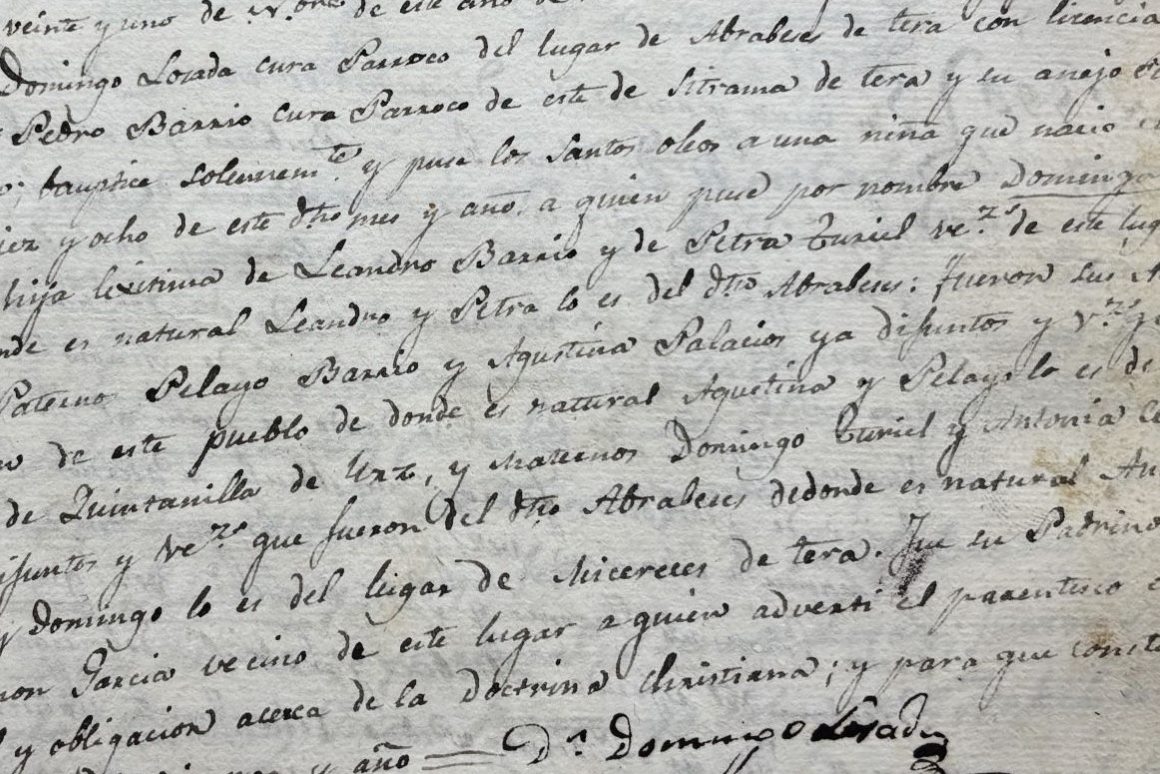 Bautizo Dominga Barrio Turiel Sitrama de Tera