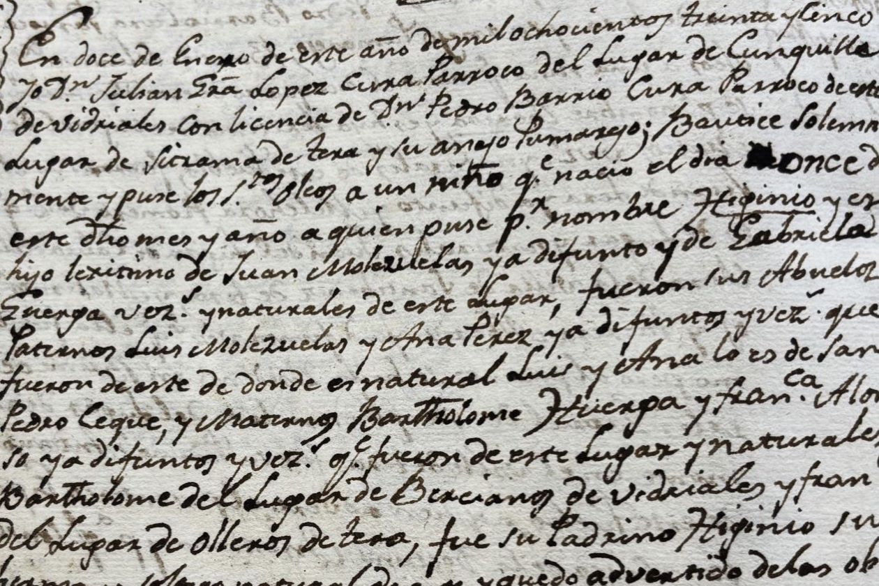 Bautizo Higinio Molezuelas Huerga Sitrama de Tera