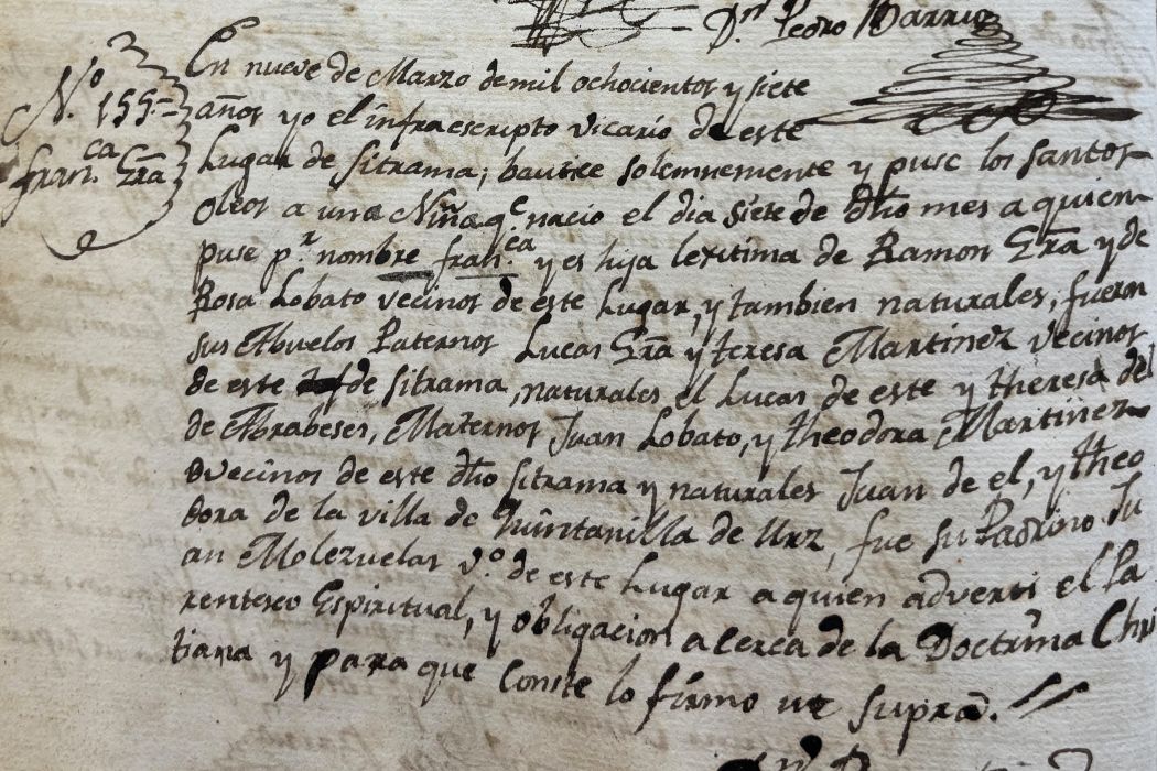 Bautizo Francisca Garc&iacute;a Lobato Sitrama de Tera