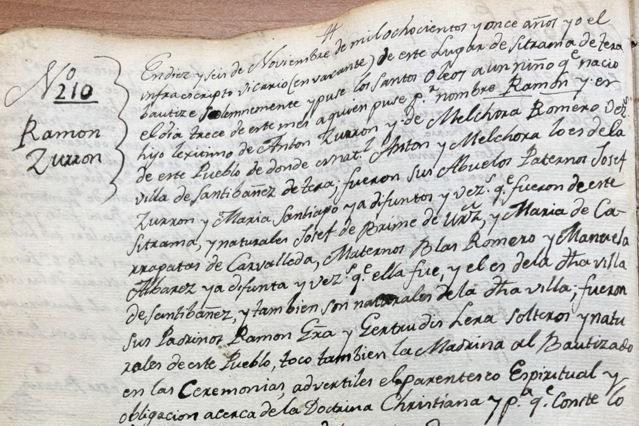 Bautizo Ramón Zurrón Romero Sitrama de Tera