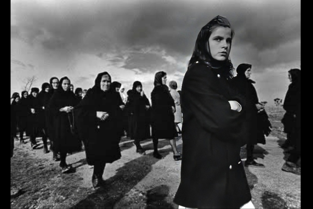 Procesión mujeres de luto Bercianos de Aliste 1971