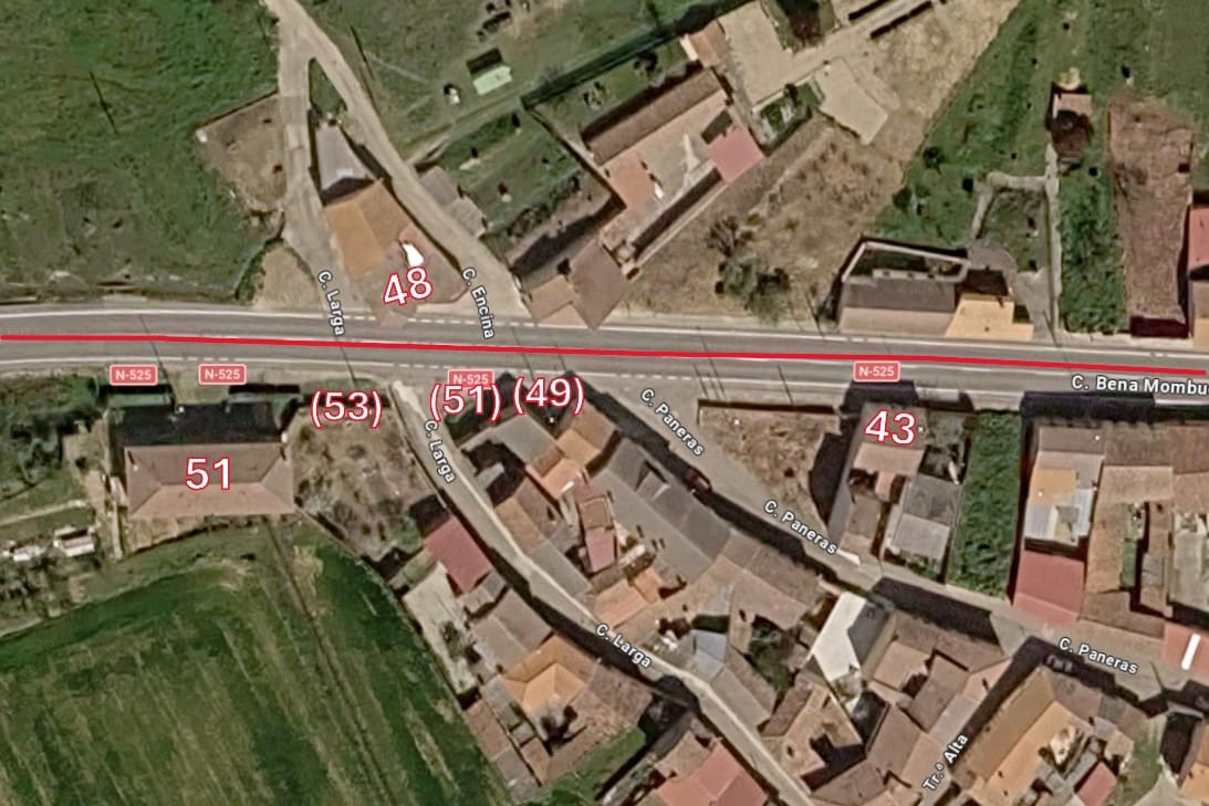 Numeracion Carretera oeste Sitrama de Tera 1971