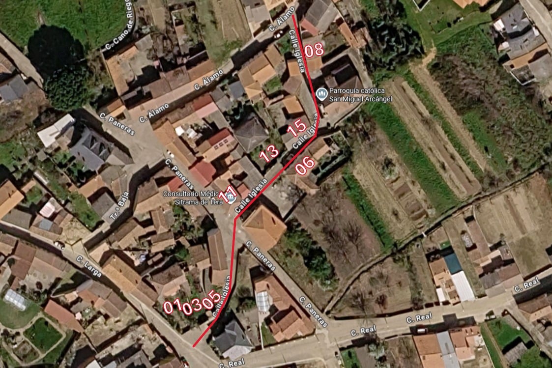Numeracion calle Iglesia Sitrama de Tera 1971