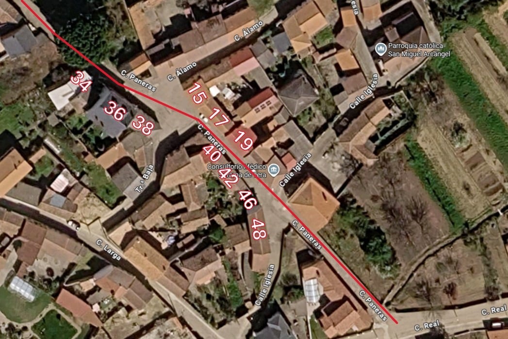 Numeracion calle Paneras inferior Sitrama de Tera 1971