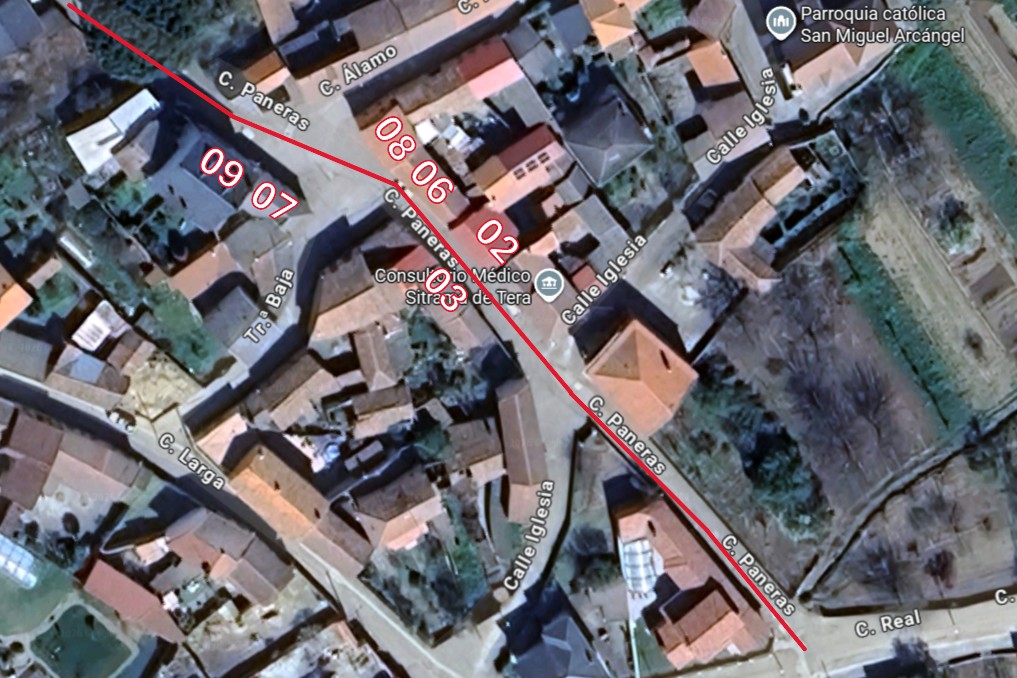 Numeracion calle Paneras inferior Sitrama de Tera 1971