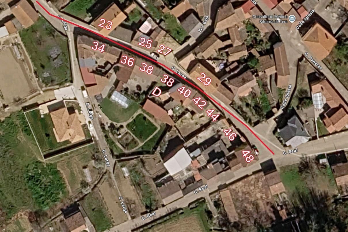 Numeracion calle Larga inferior Sitrama de Tera 1971