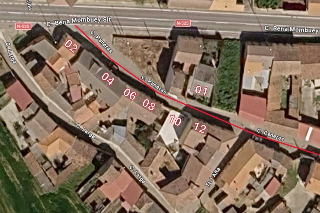 Numeracion calle Paneras superior Sitrama de Tera 1971Paneras_superior
