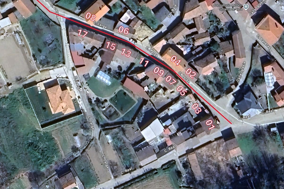 Numeracion calle Larga inferior Sitrama de Tera 1971