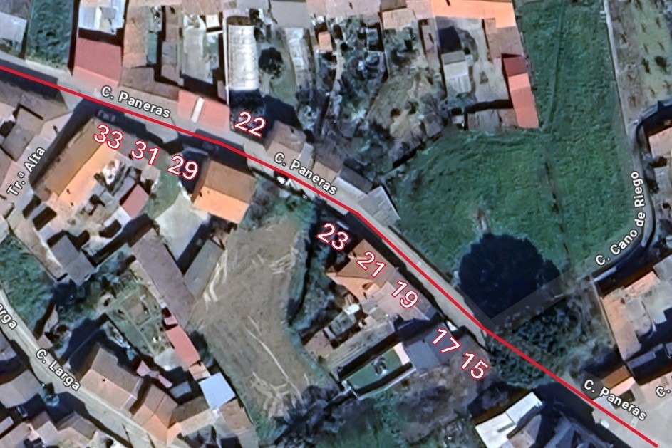 Numeracion calle Paneras central Sitrama de Tera 1971