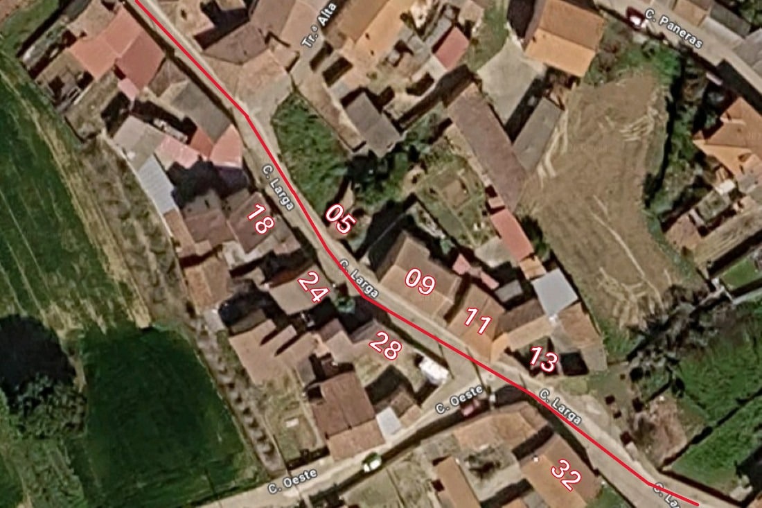 Numeracion calle Larga central Sitrama de Tera 1971
