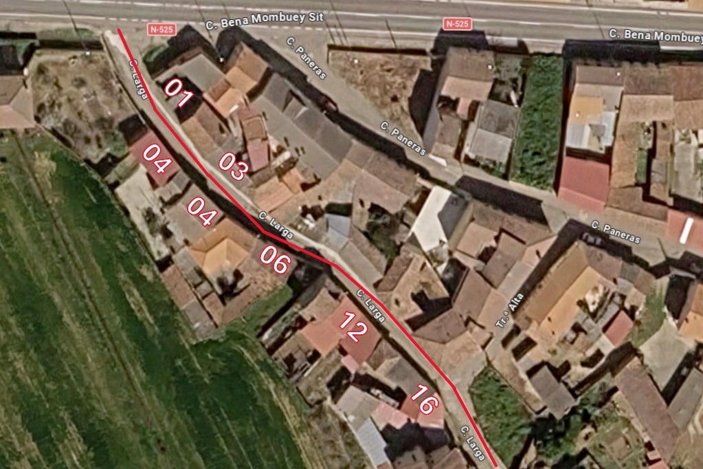 Numeracion calle Larga superior Sitrama de Tera 1971