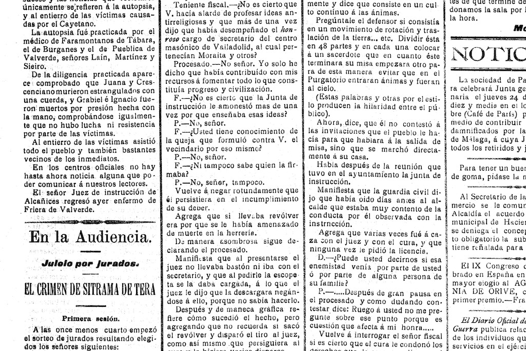 Juicio por Crimen Sitrama de Tera 1907