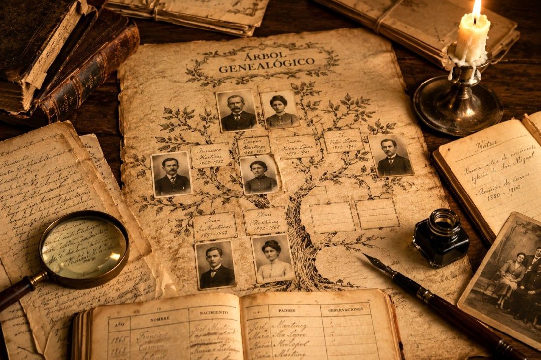 Arbol geneal&oacute;gico antiguo