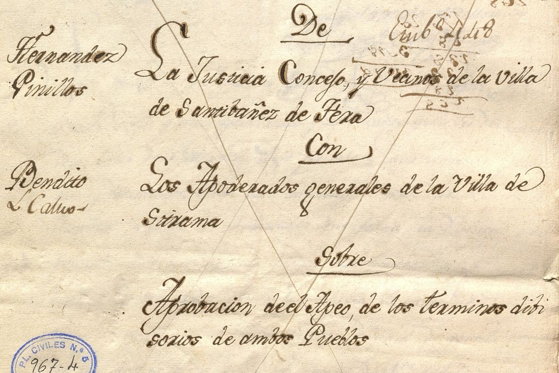 Pleito sobre Apeo y delimitaci&oacute;n de los t&eacute;rminos colindantes de Sitrama, Santib&aacute;&ntilde;ez y Abraveses de Tera, 1816-1818