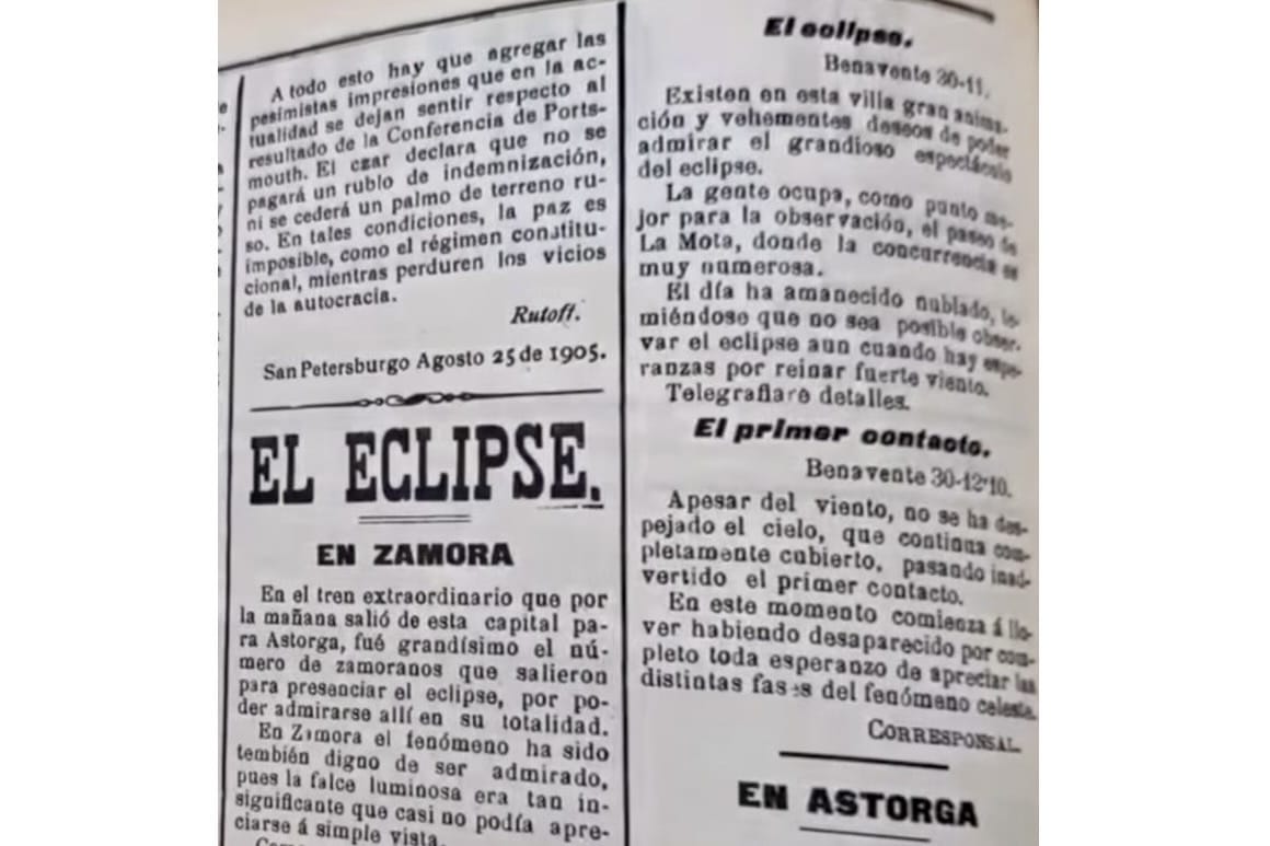 Correo Zamora 30 agosto 1905 eclipse