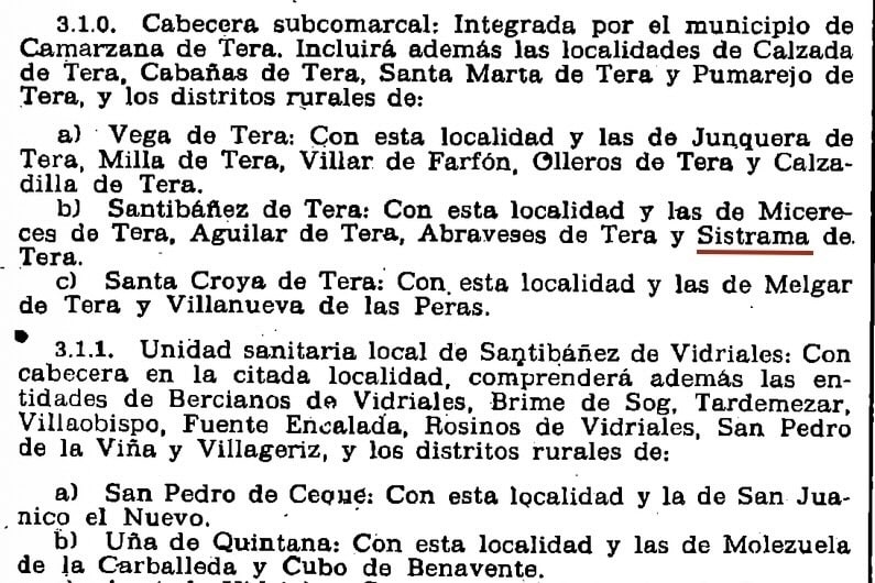 Sistrama 1979 Sitrama BOE Mapa sanitario Zamora